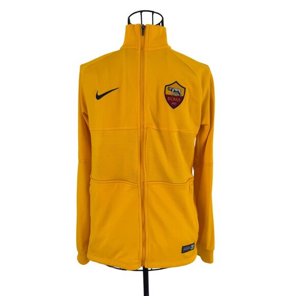 Nike Jacket Boys Size Large Yellow Logo Full Zip Italia Roma Soccer Futbol Youth - Picture 1 of 13